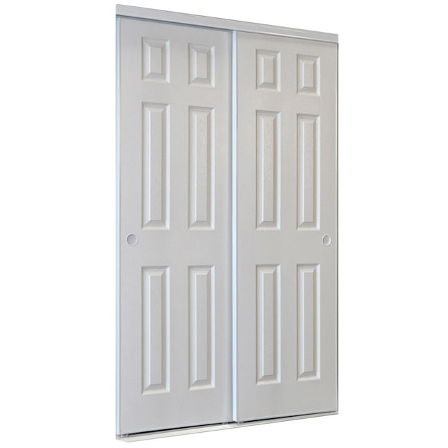 RELIABILT 9205C Bellflower 72-in x 80-in White 6-panel Textured Prefinished Steel Closet Sliding Door ( Hardware Included )