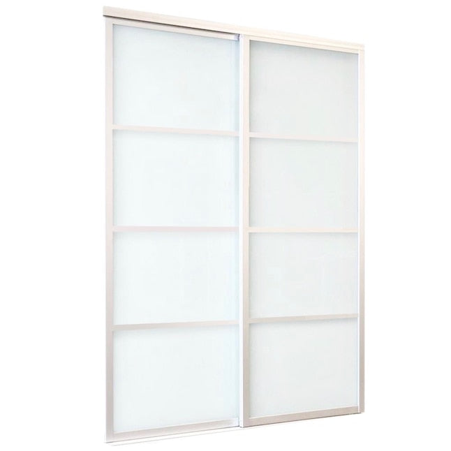 RELIABILT 9800 Boston 60-in x 96-in White Prefinished Aluminum Closet Sliding Door ( Hardware Included )