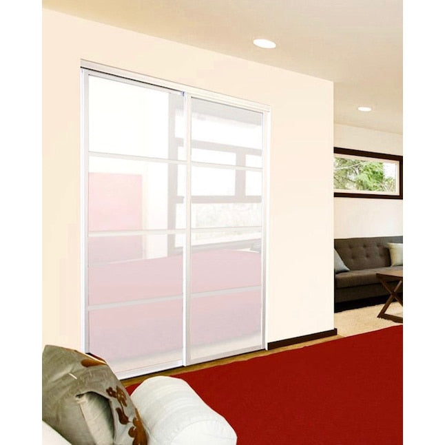 RELIABILT 9800 Boston 60-in x 96-in White Prefinished Aluminum Closet Sliding Door ( Hardware Included )