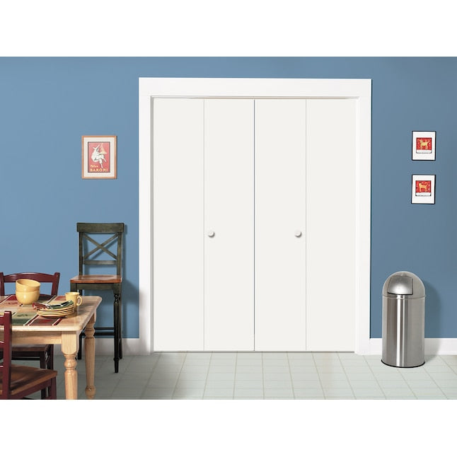RELIABILT 30-in x 80-in White Flush Smooth Hollow core Primed Hardboard Closet Bifold Door