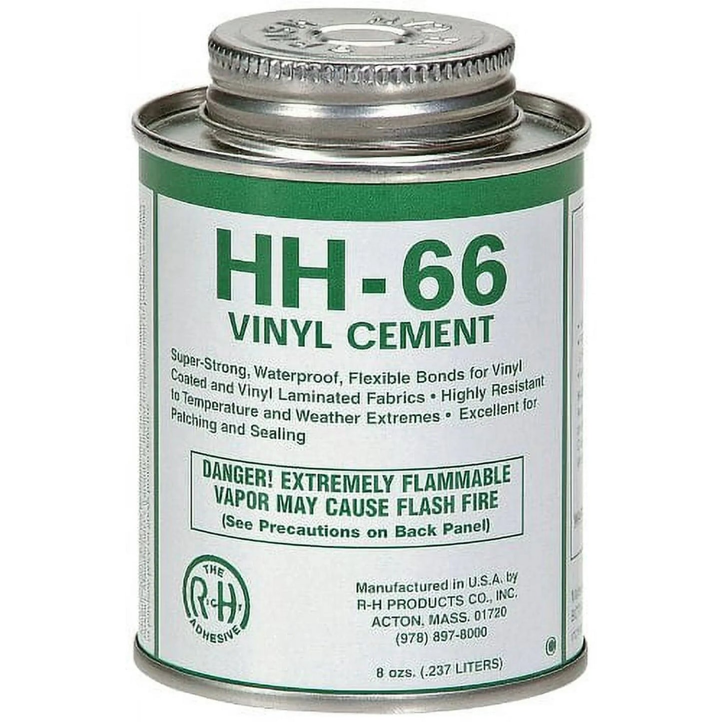 RH Adhesives RH HH-66 Vinyl Cement 8oz, Paste Vinyl, Clear Flexible Industrial Sealant, 8 oz