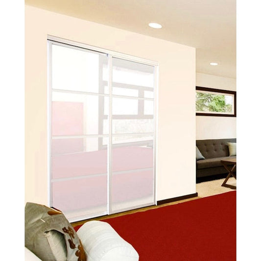 RELIABILT 9800 Boston 60-in x 96-in White Prefinished Aluminum Closet Sliding Door ( Hardware Included )